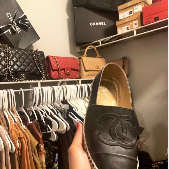 Chanel Black Espadrilles Flats